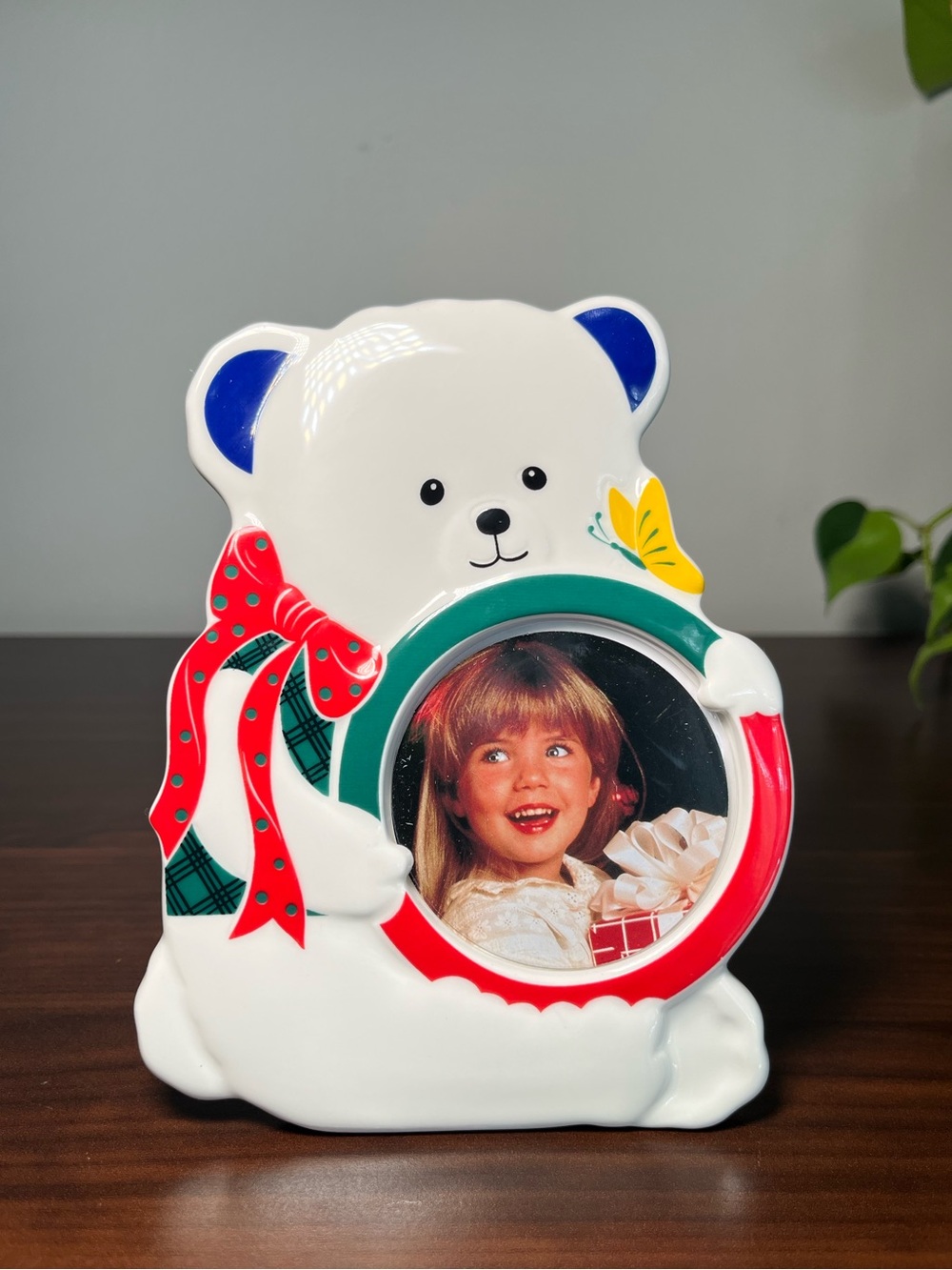 Vintage Mikasa Teddy’s “Christmas Cub” Japan Picture Frame #2180 Bear Bone China